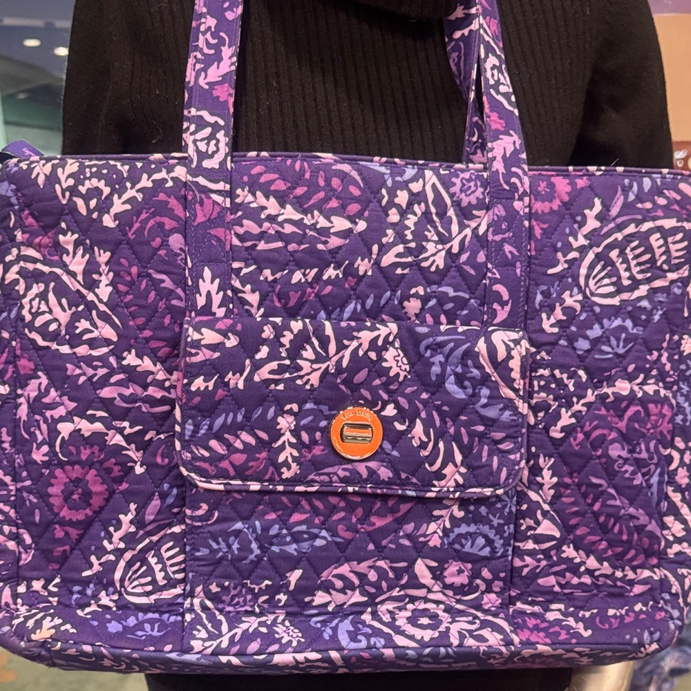 Vera Bradley Purple and Pink Quilted Tote